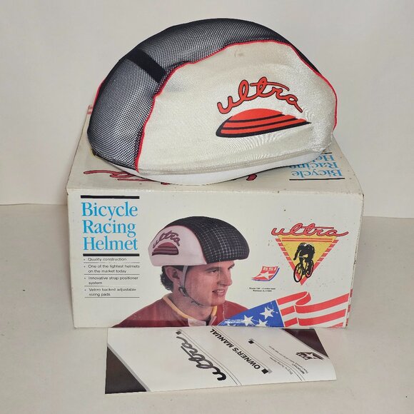 Ultra Bicycle Touring Helmet 1991 Vintage Nos Rare S/M Extra Pads and Manual - Picture 7 of 11